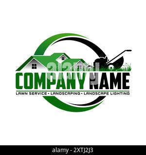 lawn care logo design creative idea design inspiration Stock Vector