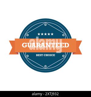 Guaranteed badge design element. Flat style vector illustration Stock Vector