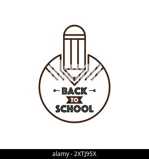 Line badge design education concept. Back to school. vector illustration Stock Vector