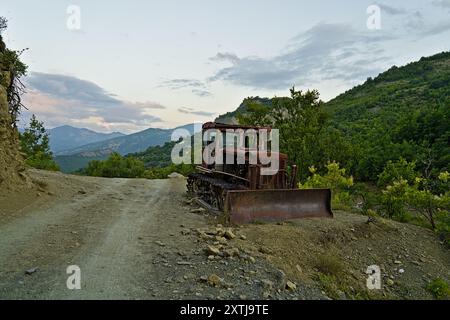 Rusty excavator in the national park Hotova Dangell Stock Photo