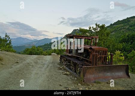 Rusty excavator in the national park Hotova Dangell Stock Photo