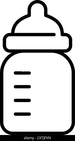 Baby bottle. Essential infant supplies. Pixel perfect, editable stroke vector icon Stock Vector