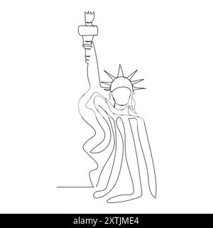 Veterans day minimalist vector banner, poster, background with American soldier outline. One continuous line drawing with lettering happy Veterans day Stock Vector