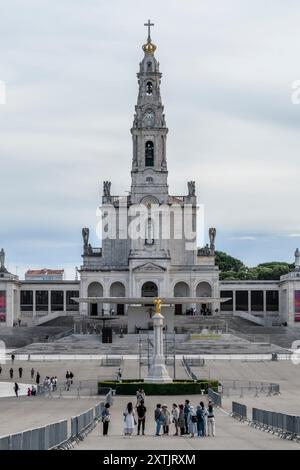 Sanctuary of Our Lady of the Rosary of Fatima located in Cova da Iria, city of Fatima, Portugal, one of the Marian sanctuaries in the world, Europe. Stock Photo