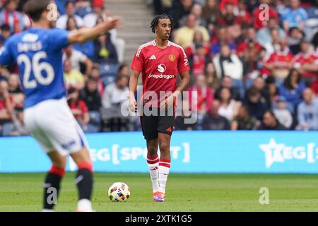 Leny Yoro during the Glasgow Rangers FC v Manchester United FC Pre-season friendly match at Scottish Gas Murrayfield Stadium, Edinburgh, Scotland, United Kingdom on 20 July 2024 Stock Photo