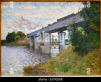 Pierre Auguste Renoir (Limoges 1841 - Cagnes-sur-Mer 1919), Le Pont du chemin de fer à Argenteuil, Entre 1873 et 1874, Musée d'Orsay, Paris, France Stock Photo