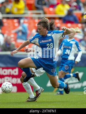 Abby Wambach in action for the Washington Freedom of the WUSA in 2003. Stock Photo