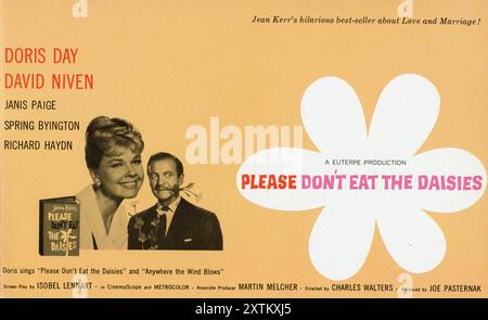 DORIS DAY and DAVID NIVEN in PLEASE DON'T EAT THE DAISIES 1960 director CHARLES WALTERS book Jean Kerr screenplay Isobel Lennart associate producer Martin Melcher producer Joe Pasternak Euterpe / Metro Goldwyn Mayer (MGM) Stock Photo