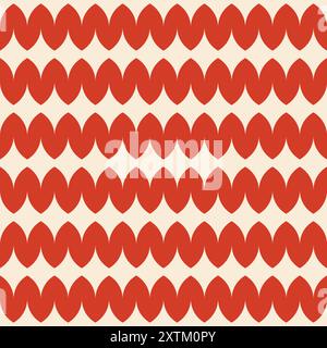 Seamless Vector Vector pattern white and red knit geometric strips, textile, wrapping. Vector illustration Stock Vector