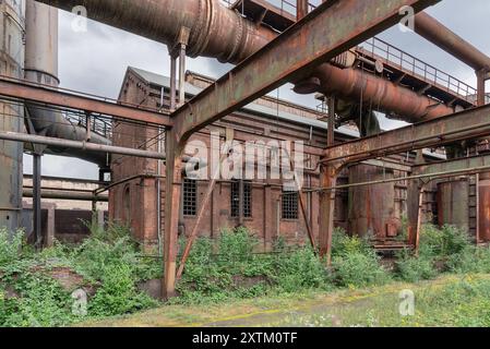 Landschaftspark Duisburg-Nord, a public park designed in 1991 by Latz + Partner in an old coal and steel production plant abandoned. Stock Photo