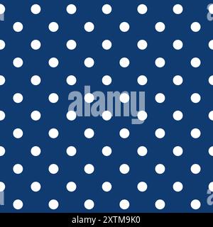Polka dot Navy blue seamless pattern texture Stock Vector