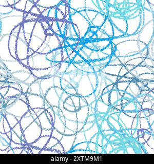 Hand drawn line seamless pattern. Doodle design element. Stock Vector