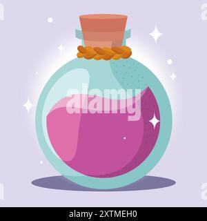 Magical potion bottle with liquid, Vector Stock Vector