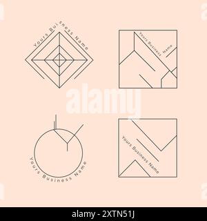 Minimalist Business Logo Collection with Geometric Designs Stock Vector