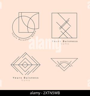 Geometric Business Logos For Modern Branding Elements for Versatile Corporate Identity Stock Vector