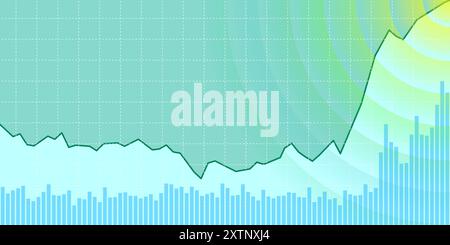 Stock market investment trading technical analysis bar chart. Business exchange growing trend graph. Trader financial investment growth moving up index banner concept. Eps Stock Vector