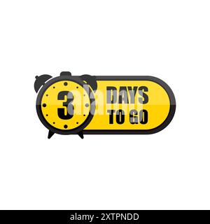 Countdown timer 3 days icon. Three days left notice. Imminent deadline ...