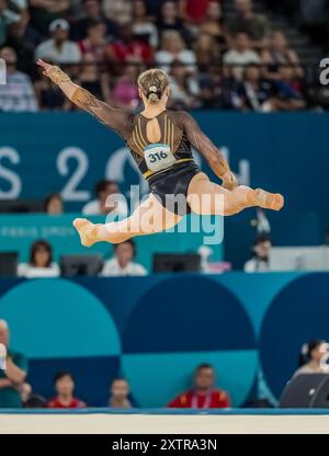 August 1, 2024, Paris, Ile de France, France: ELSABETH BLACK (CAN) of Canada, competes in the Artistic Gymnastics Women's All-Around Final at the Bercy Arena during the 2024 Paris Summer Olympics in Paris, France. (Credit Image: © Walter Arce/ZUMA Press Wire) EDITORIAL USAGE ONLY! Not for Commercial USAGE! Stock Photo