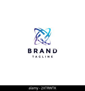 Four Initial Letter H Rotating Logo Design. Simple Spinning Initial Letter HHHH Logo Design. Stock Vector
