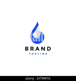 Creative Water Sheet Logo Design. Water Drop Icon Illustration Design Blending On A Sheet Of Paper. Stock Vector