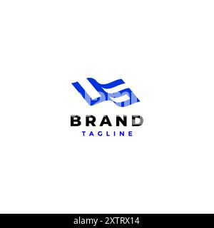 Wavy US Initial Letter Logo Design. Initial Letter U and S in Wave Shape Logo Design. Stock Vector