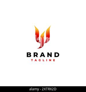 Simple Phoenix Firebird Icon Logo Design. Minimalist Phoenix Firebird Symbol Logo Design. Stock Vector