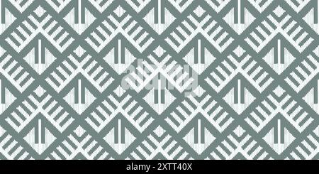 White abstract square ikat pattern design for backgrounds decorations, textile or fabric prints, pillow cases, cushion cover, and other digital prints Stock Vector