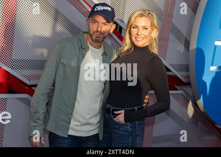 Inglewood, USA. 15th Aug, 2024. Paul Scheer and June Diane Raphael attend the arrivals of the Opening Night of the Intuit Dome at the Intuit Dome in Inglewood, CA on August 15, 2024. (Photo by Corine Solberg/Sipa USA) Credit: Sipa USA/Alamy Live News Stock Photo