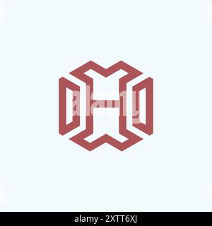 Creative Geometric H Polygon Letter Logo Design Stock Vector