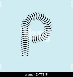 Simple with Modern Line Style Letter P Logo Stock Vector