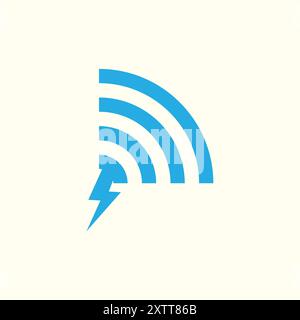 WIFI Power Technology Network Connection Icon Design Stock Vector