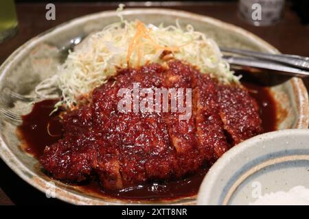 Japanese cuisine: miso pork cutlet in Nagoya, Japan Stock Photo