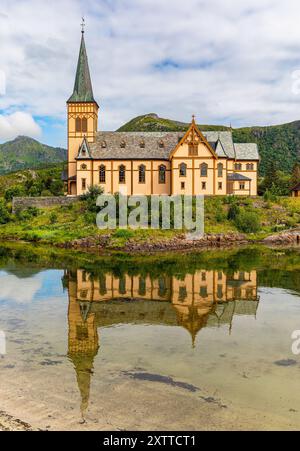 The Lofoten Cathedral Vagan Church in Kabelvag (Lofoten, Norway) Stock Photo