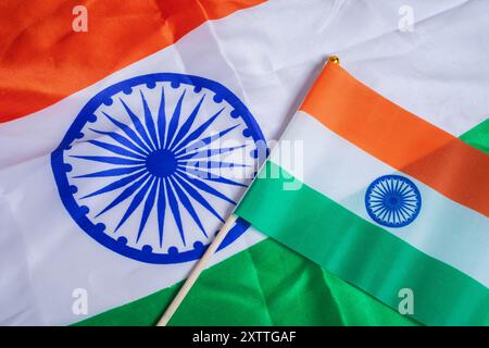 Indian flag in the background of the national flag of India Stock Photo