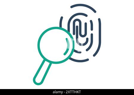 Fingerprint icon. icon related to law and justice. line icon style. law elements vector illustration Stock Vector