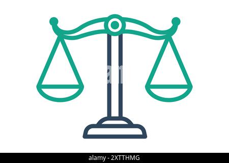 Scale of justice icon. icon related to law and justice. line icon style. justice elements vector illustration Stock Vector