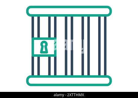 Jail icon. icon related to law and justice. line icon style. law elements vector illustration Stock Vector