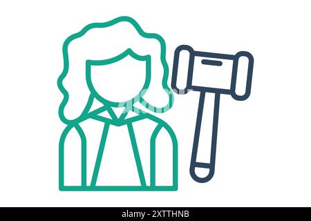 Judge icon. icon related to law and justice. line icon style. justice elements vector illustration Stock Vector