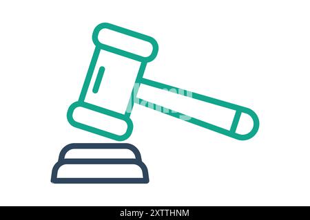 Gavel icon. icon related to law and justice. line icon style. law elements vector illustration Stock Vector
