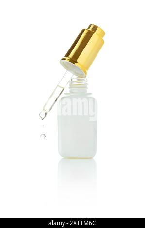 white cosmetic bottle with pipette Stock Photo