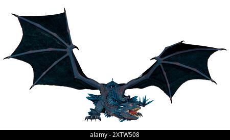 3D rendering of a fantasy dragon isolated on white background Stock ...