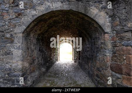 Balvenie Castle is a ruined castle north of Dufftown in the Moray region of Scotland. Stock Photo