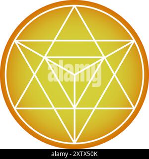 Merkaba vector isolated on white background Sacred geometry merkabah symbol. Stock Vector