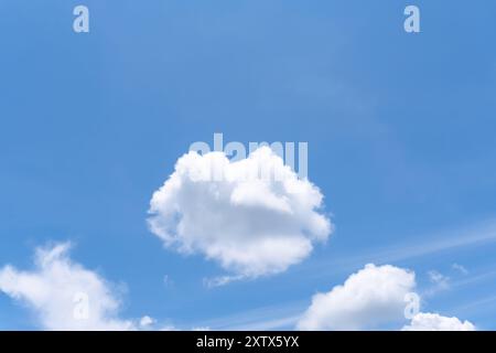 Low angle view of beautiful blue sky with strange shape of clouds in the morning or evening is used as natural background texture in decorative art wo Stock Photo