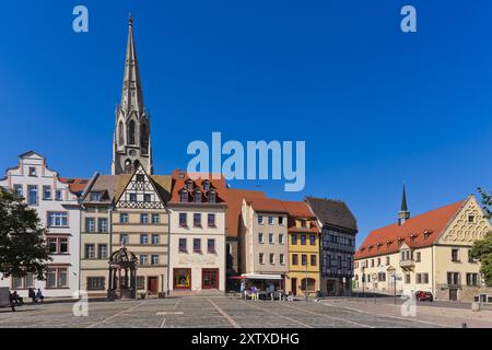 (Â© Sylvio Dittrich +49 1772156417) Merseburg Old Town Hall, Market Square and St Maximi's Church Stock Photo