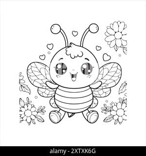 cute little bee vector illustration Stock Vector