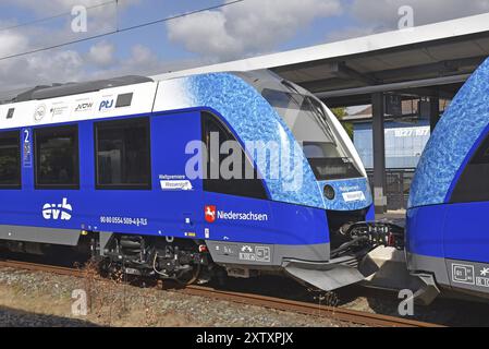 Europe, Germany, Lower Saxony, hydrogen train RB33 Cuxhaven, Bremerhaven, Bremervoerde, Buxtehude, first permanent hydrogen train service in the world Stock Photo