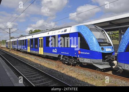 Europe, Germany, Lower Saxony, hydrogen train RB33 Cuxhaven, Bremerhaven, Bremervoerde, Buxtehude, first permanent hydrogen train service in the world Stock Photo