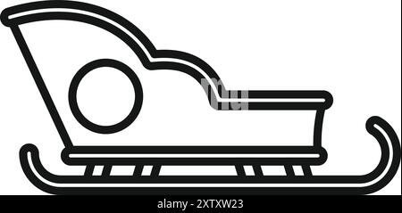 Christmas sleigh icon delivering holiday cheer with runners Stock Vector