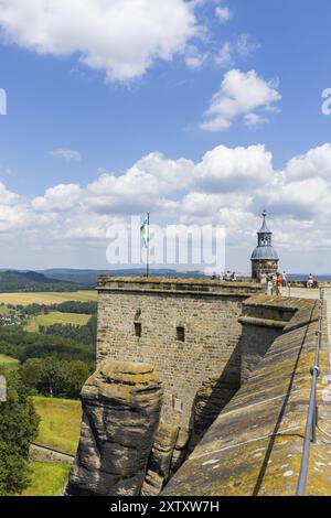 Koenigstein Fortress in Saxon Switzerland, Koenigstein Fortress, Koenigstein, Saxony, Germany, Europe Stock Photo